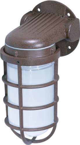 Nuvo Lighting SF76/621 Industrial Style Small Heavy Duty Aluminum Durable Outdoor Wall Mount Porch and Patio Light with Frosted Glass, Old Bronze