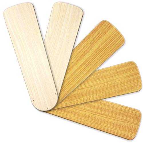 Replacement Blades for 52" Ceiling Fan High Gloss Washed Oak/Teak Reversible 5-pack AirWin 236-B04