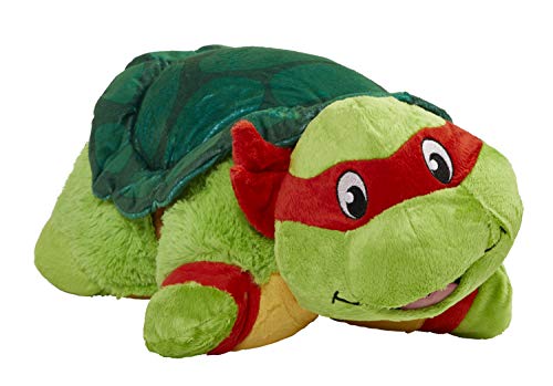 Raphael ninja turtle Pillow Pet with red mask and dark green shell