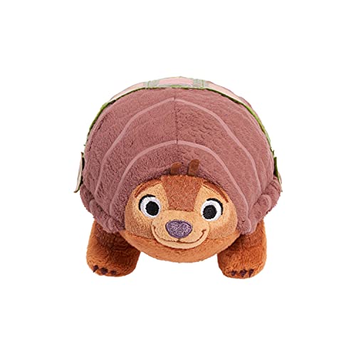 Front of the Tuk Tuk plush from Raya and the Last Dragon, a smiling pill bug with a brown shell