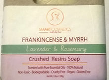 Load image into Gallery viewer, Frankincense &amp; Myrrh - Lavender &amp; Rosemary (Crushed Resins Soap)
