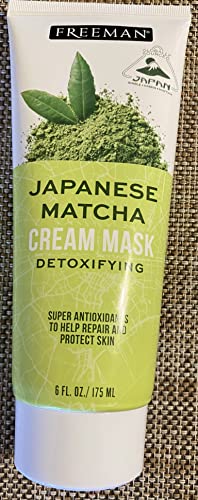 Freeman Japanese Matcha detoxifying cream mask tube, 6 fl oz, green tea leaf design