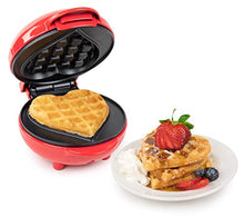 Load image into Gallery viewer, Nostalgia MyMini Heart shaped waffle maker personal hash browns Valentines Gift compact size

