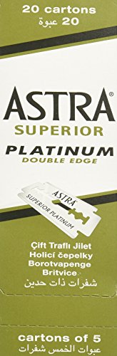 Astra Platinum Double Edge Safety Razor Blades ,100 Count