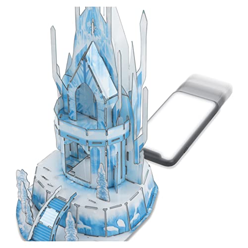 Phone slid under the ice castle puzzle to light up the hologram room