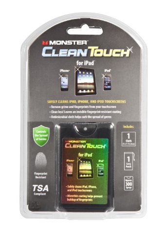 Monster CleanTouch for iPad blister pack with cloth and pouch, TSA compliant