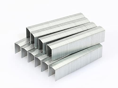 Staggered rows of silver staple strips on white