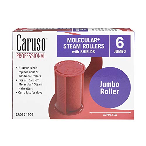 Caruso Professional Jumbo Molecular Replacement Steam Hair Rollers with Shields, 6-Pack, 1-3/4" Inches