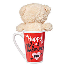 Load image into Gallery viewer, Teddy Bear Plush in a Valentines Latte Mug
