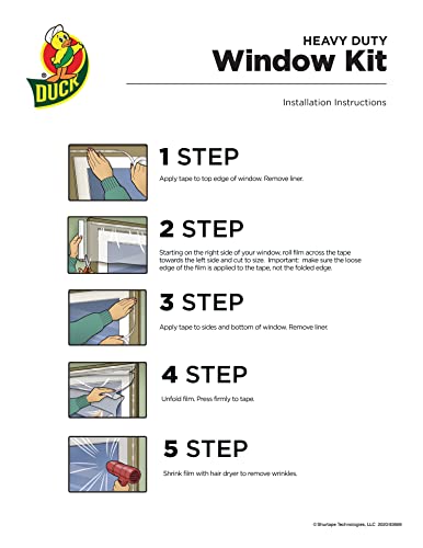Five-step installation instructions from taping to shrinking with a hair dryer