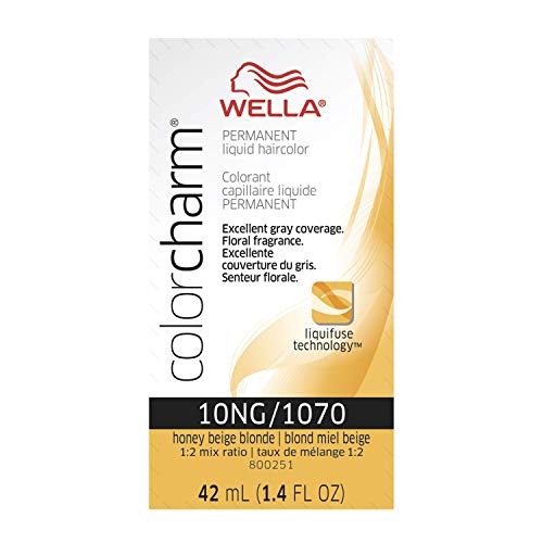 Wella Color Charm Permanent Liquid Hair Color for Gray Coverage Liquid 1070/10NG Honey Blonde