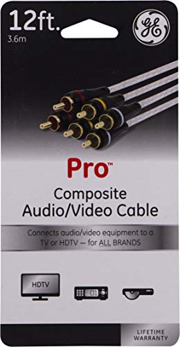 GE Pro 12 ft composite audio video cable in its retail pack