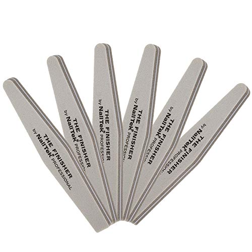 Nail Tek The Finisher File, Professional Double-sided 240/400 Grit Nail File to Shape and Smooth Acrylic, Gel, and Natural Nails, Nail Polish Remover, Must-Have Manicure and Pedicure Kit Tool, 6 Pack