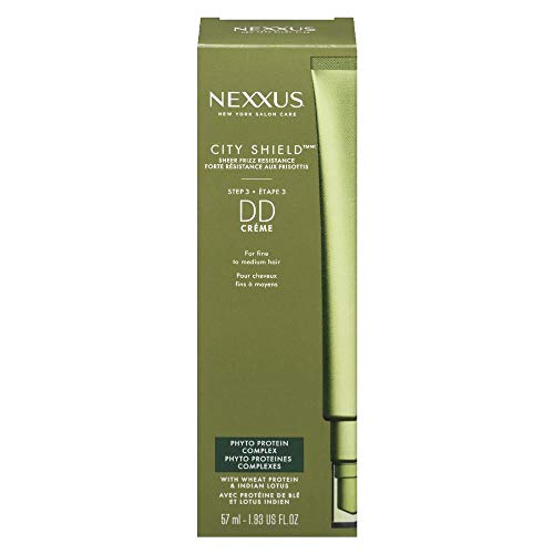 Front of the green Nexxus City Shield DD Creme box