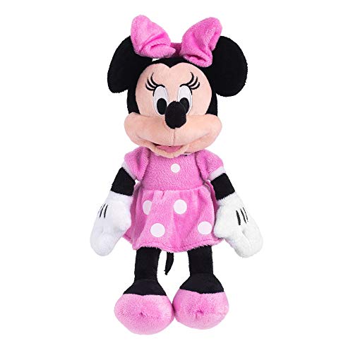 Mouse plush in a pink polka dot dress with a matching pink bow and shoes