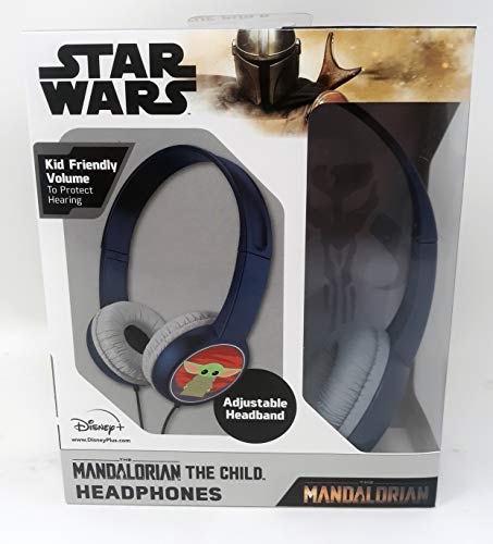 Star Wars The Mandalorian The Child headphones box, navy with a Grogu earcup