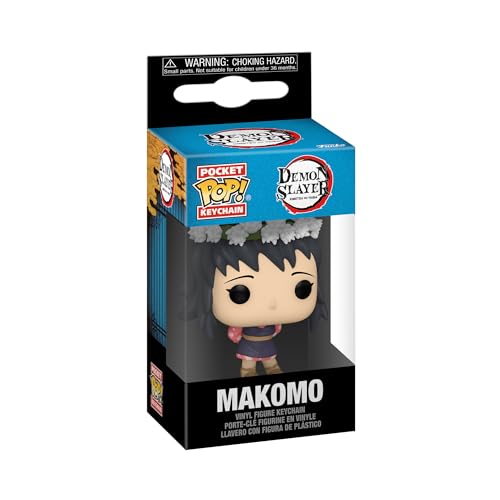Makomo keychain in its black and blue Demon Slayer window box