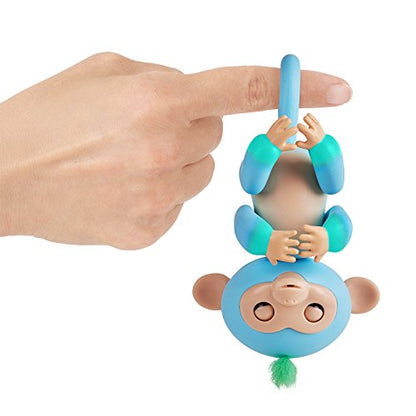 Fingerlings 2Tone Monkey - Charlie (Blue with Green Accents) - Interactive Baby Pet