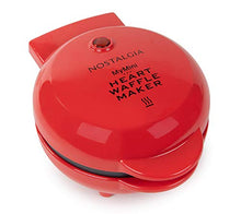 Load image into Gallery viewer, Nostalgia MyMini Heart shaped waffle maker personal hash browns Valentines Gift compact size
