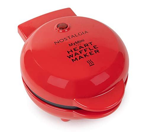 Nostalgia MyMini Heart shaped waffle maker personal hash browns Valentines Gift compact size