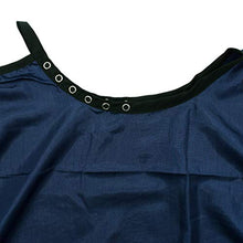 Load image into Gallery viewer, Betty Dain Premier Barber Cutting/Styling Cape, Black Trim Piping, High-end Look, Soft, Lightweight, Water Resistant Nylon, Repels Hair, Snap Closure at Neck, Generous 54 x 60 inch Size, Navy
