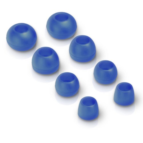JLab Audio J5 Metal Earbuds Style Headphones, Guaranteed for Life -Black/Electric Blue