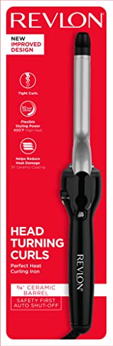 Revlon Perfect Heat 3/4 inch ceramic curling iron in red retail box, Head Turning Curls