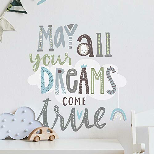 RoomMates RMK4669SCS Dreams Come True Inspirational Quote Peel and Stick Wall Decals