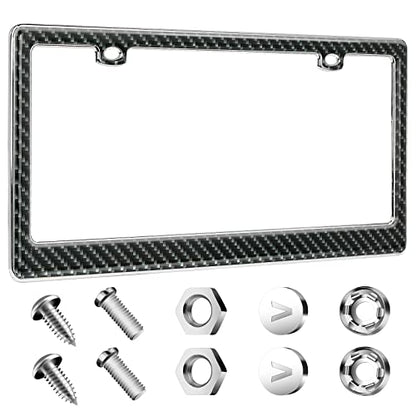 Auto Drive Graphite Carbon Fiber Gel License Plate Frame