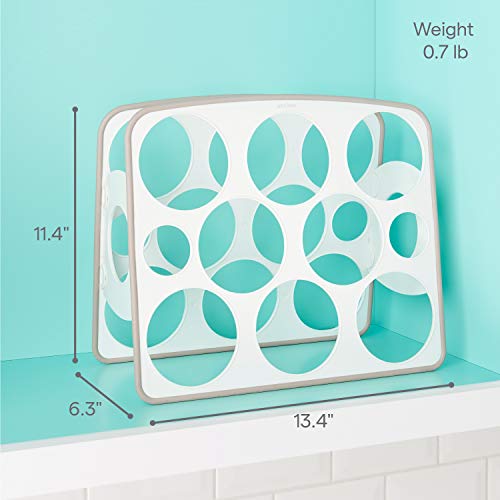 White bottle stand in a cabinet: 13.4 by 6.3 by 11.4 inches, 0.7 lb