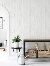 Load image into Gallery viewer, InHome NH3551 Barnwood Peel Stick Wallpaper, White &amp; Off-White
