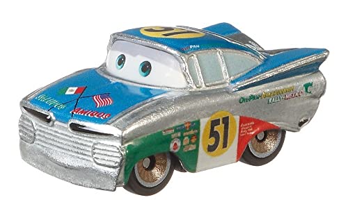 Silver and blue number 51 Ramone Mini Racer car with flag decals