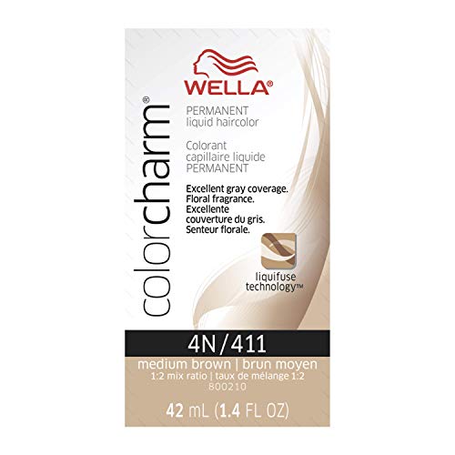Wella Color Charm Permanent Liquid Hair Color for Gray Coverage 4N Medium Brown