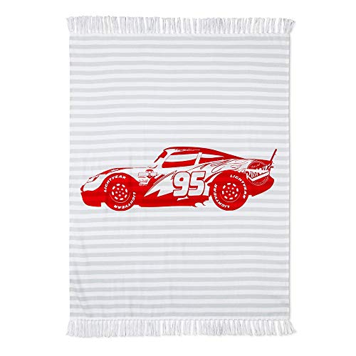 Disney Cars Lightning McQueen Woven Gray Throw Blanket (50