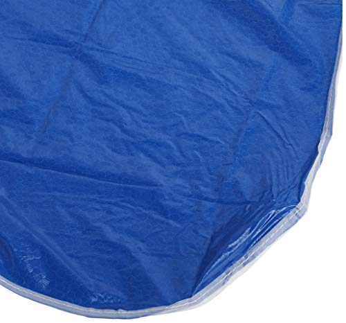 Corner of the blue embossed cape with a clear binding edge
