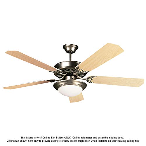 Replacement Blades for 52" Ceiling Fan Washed Oak/Textured Ivory Reversible 5-pack AirWin 236-B67
