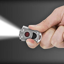 Load image into Gallery viewer, NEBO 400-Lumen Key Chain Flashlight: Features 6 Unique Light Modes, Including 400 Lumen Turbo Mode and 3 LED Color Options; Easily Secured via Necklace, Lanyard or Keyring – MYCRO 6714 (Silver)

