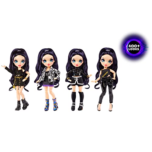 The dark-haired doll shown in four black outfits: 400+ looks