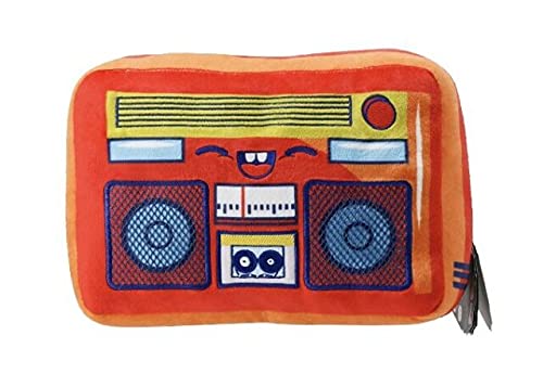 Subway Surfers plush shaped like a smiling orange and red boombox with blue speakers