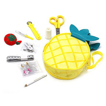 Load image into Gallery viewer, Gwen Studios Summer Fun Sewing Kit, Vinyl Zipper Pouch, 31Pc (Yellow)
