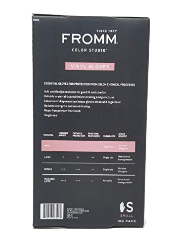 Color Studio Disposable Vinyl Clear Gloves (100 Gloves per Box, Small)