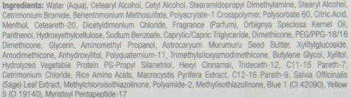 Close-up of the Bos-Defense conditioner ingredient list label