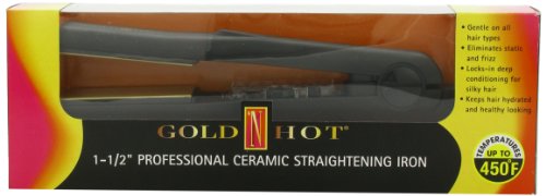Gold 'N Hot Professional Ceramic Straightening Iron, 1-1/2 Inch