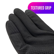 Load image into Gallery viewer, Colortrak Reusable Powder Free Latex Gloves, 20 Count, Multi-Use, Lightweight Latex, Textured Finish, Black Color Hides Stains, Reusable to Reduce Waste, Medium
