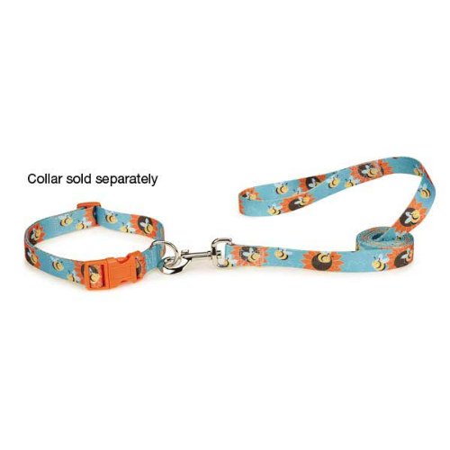 Blue bumble bee and sunflower lead with a matching collar, sold separately