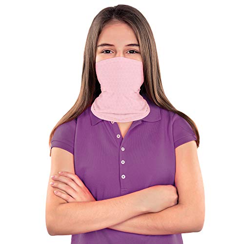 Copper Fit Baby Girls' Big Guardwell Face Cover and Neck Gaiter, Pink, Youth