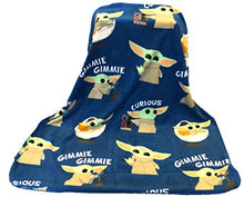 Load image into Gallery viewer, Disney Star Wars The Mandalorian The Child Baby Yoda Plush Travel Throw Blanket Blue 40x50 inch
