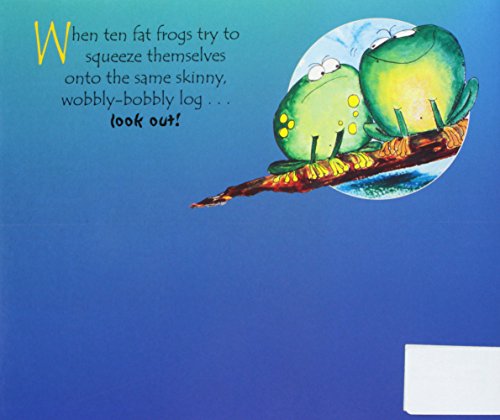 Back cover of Fat Frogs on a Skinny Log with two frogs on a wobbly log