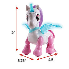 Load image into Gallery viewer, NKOK USB PetBotz - Robo Unicorn, Rechargeable, Miniature, Interactive pet Robot, Lights up, Sound Activated, Makes Noises on Command, Comes with Necklace and Hair Brush, USB Charger Included
