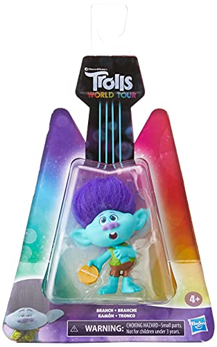 Trolls DreamWorks World Tour Branch, Collectible Doll with Tambourine Accessory, Toy Figure Inspired by The Movie World Tour